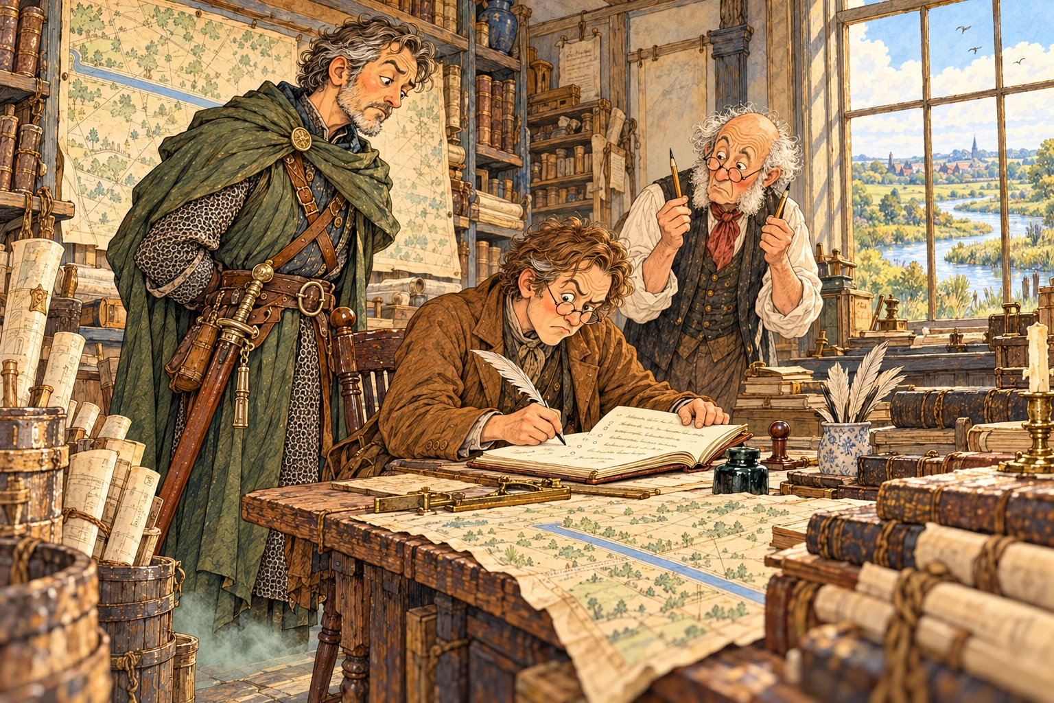 Illustration for Sir Cardevane and the Notebook That Corrected Itself